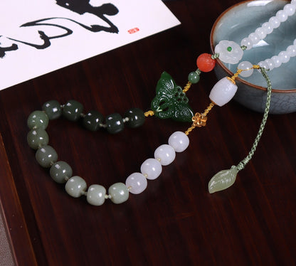 Collar de jade hetiano de color degradado de moda