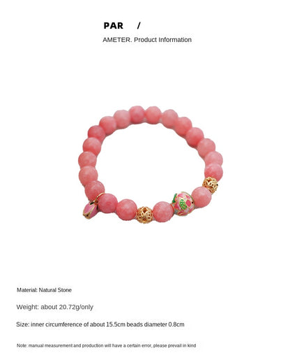 Nueva pulsera de cuentas de flores coloridas de estilo chino para mujer.