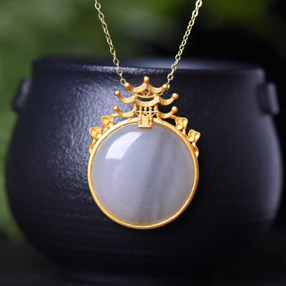 Ancient Craft Silver "South Heaven Gate & Black Jade" Pendant