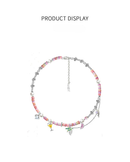 Hermoso collar de color caramelo 