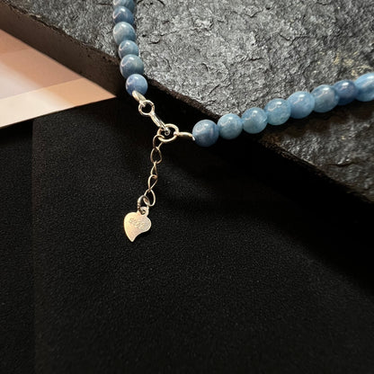 Collar de clavícula de aguamarina de moda