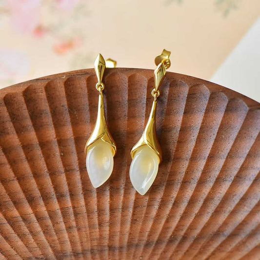 Ancient-Style Silver Inlaid Nephrite Rose Three-Piece Set