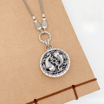 Colgante de plata de ley de estilo chino 