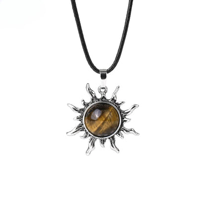 Vintage Amethyst Sunflower Pendant