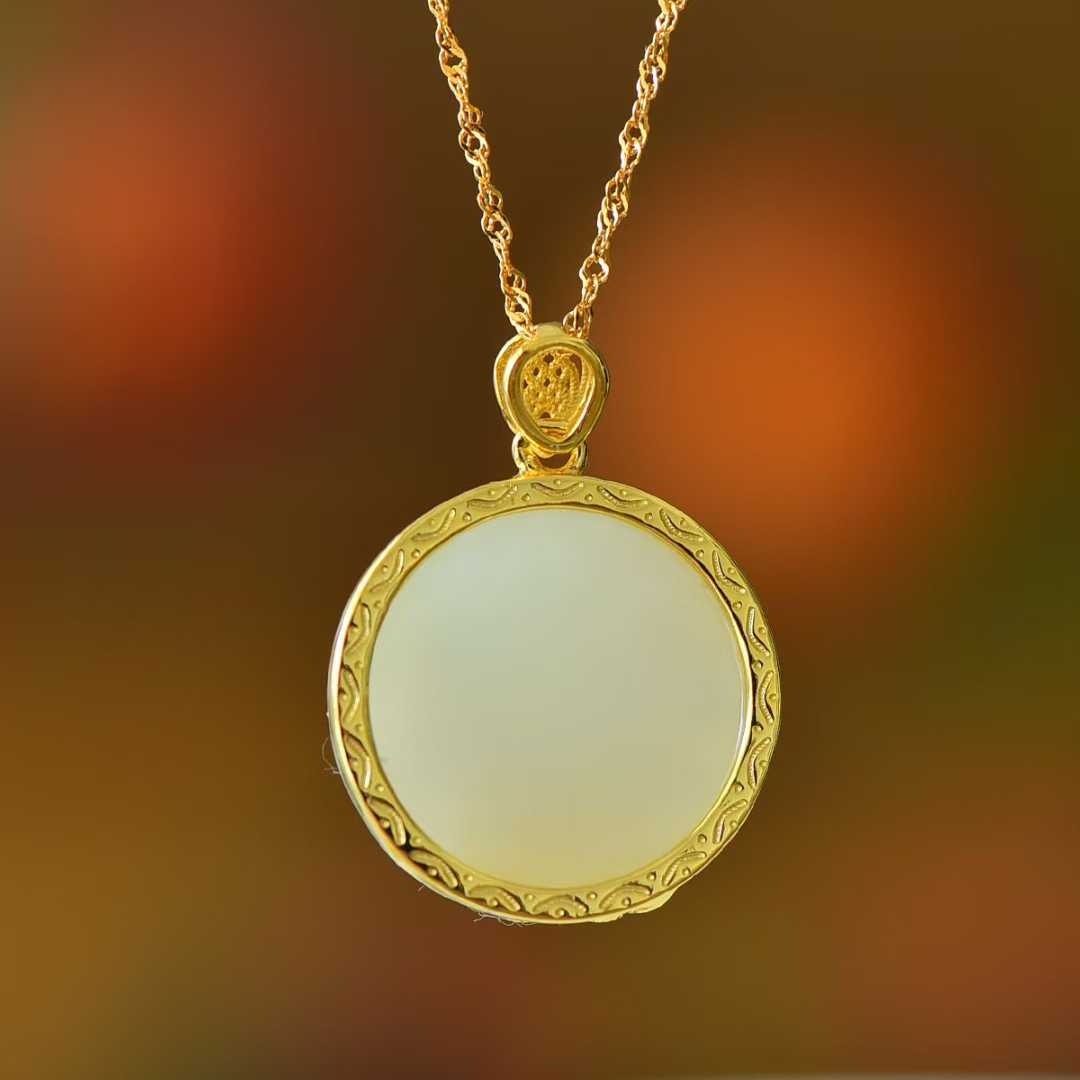 925 Silver Inlaid Hetian Nephrite "Ride the Wind and Break the Waves" Pendant