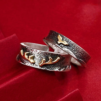 Anillos de pareja de plata de ley de moda