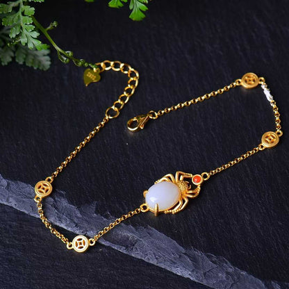 925 Silver Inlaid Hetian Jade Four-Piece Set