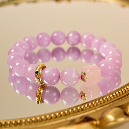 Silver purple spodumene single plant multi-treasure bracelet