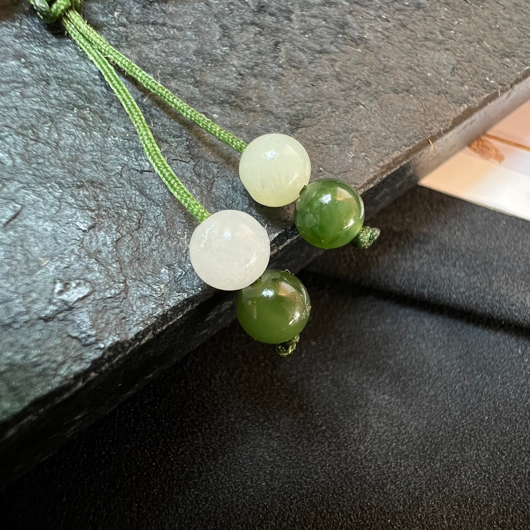 Pulsera de cuerda trenzada Nanhong de jade hetiano
