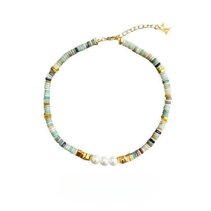 Agate pearl hip-hop necklace