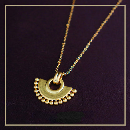 Retro Chinese style personalized fan necklace for women