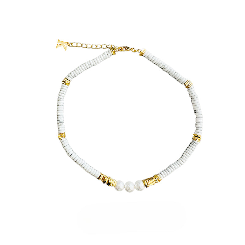 Agate pearl hip-hop necklace