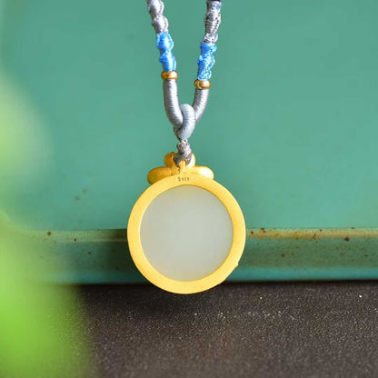 S925 Silver Inlaid Nephrite "Morning Flowers Collected at Dusk" Sweater Chain