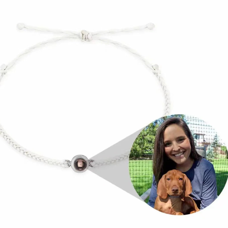 Pulsera de cuerda tejida con proyección de fotos 