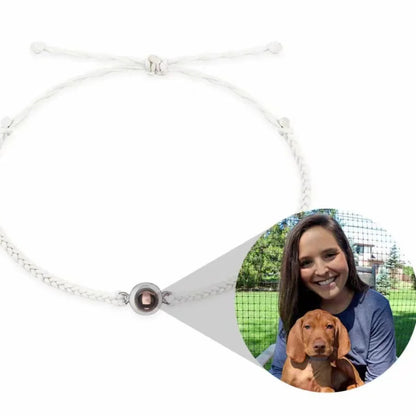 Pulsera de cuerda tejida con proyección de fotos 