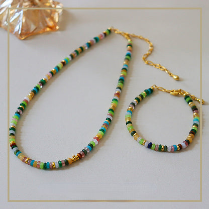 High-end exquisite vintage colorful abacus bead necklace