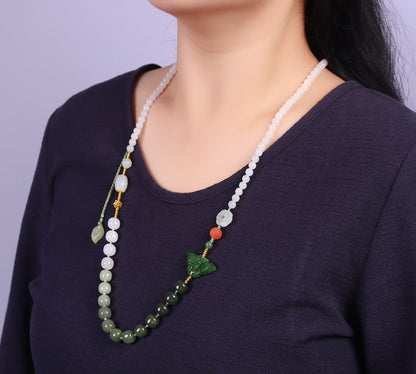 Collar de jade hetiano de color degradado de moda