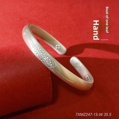 Pulsera de plata de ley estilo chino para parejas.