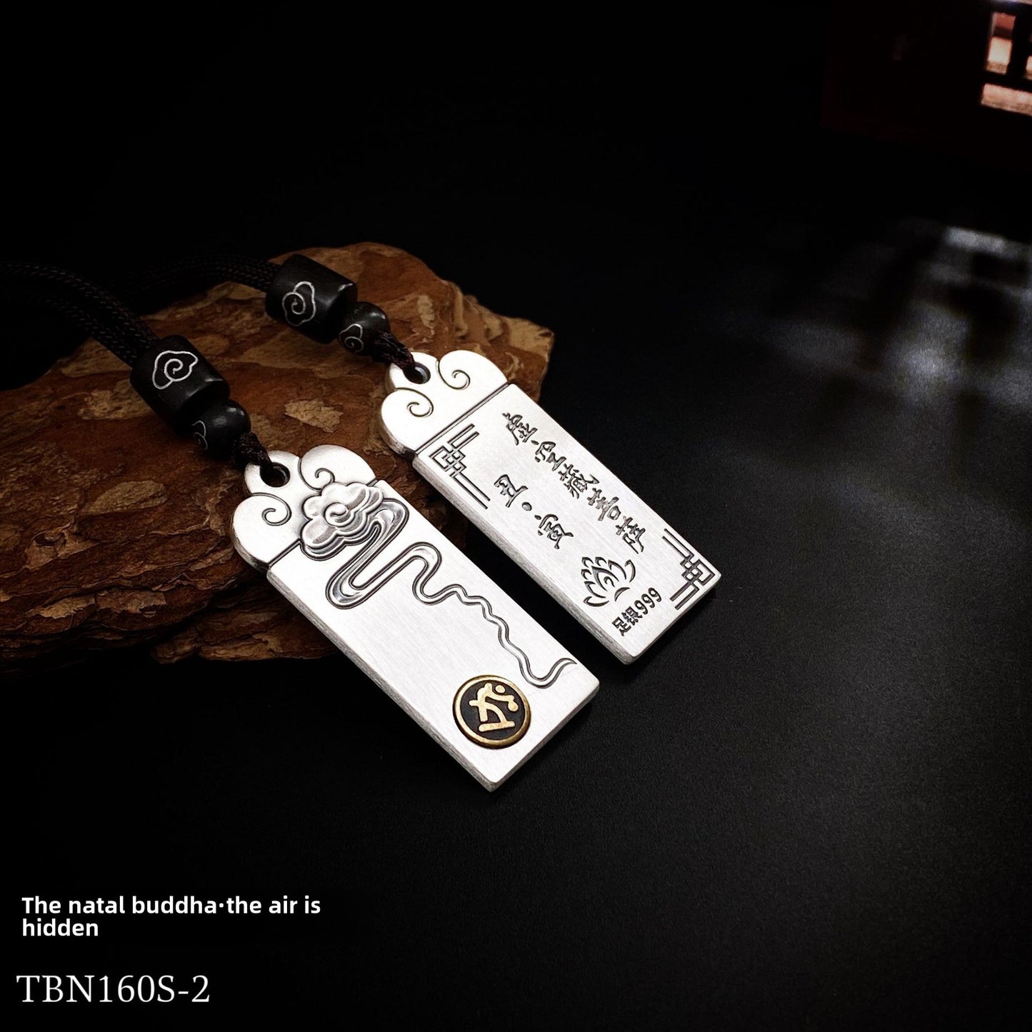 Collar con colgante de plata del zodiaco chino para pareja