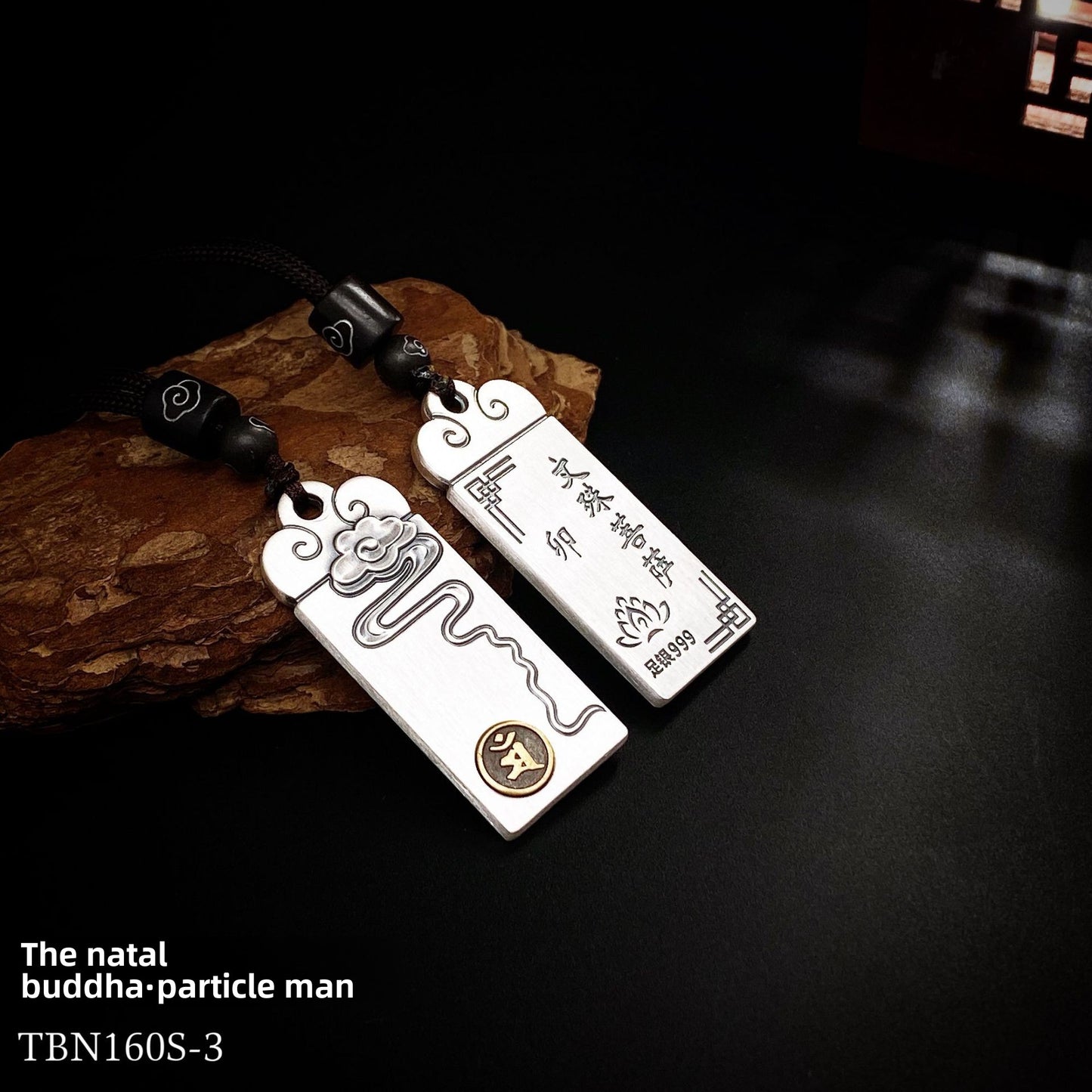 Collar con colgante de plata del zodiaco chino para pareja