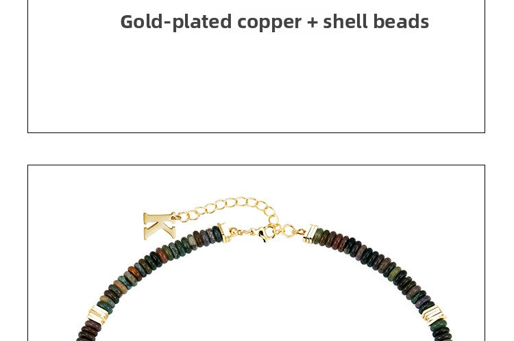 Agate pearl hip-hop necklace