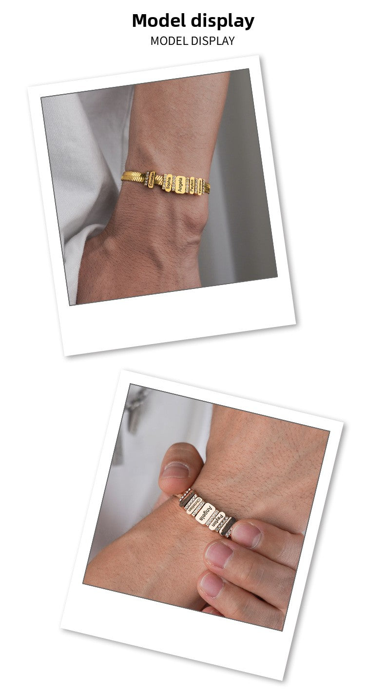 flat snake alphabet bracelet