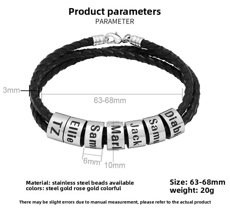 Joyería de cuerda trenzada con nombre del alfabeto DIY 