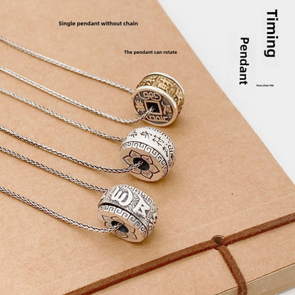 Colgante giratorio de plata esterlina de estilo chino