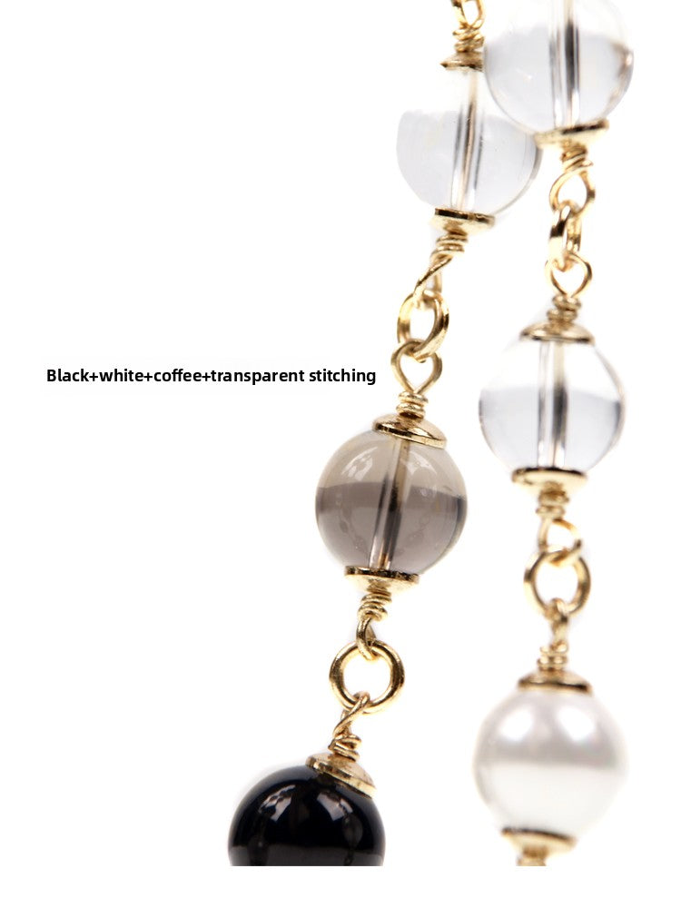 String pearl hip hop necklace